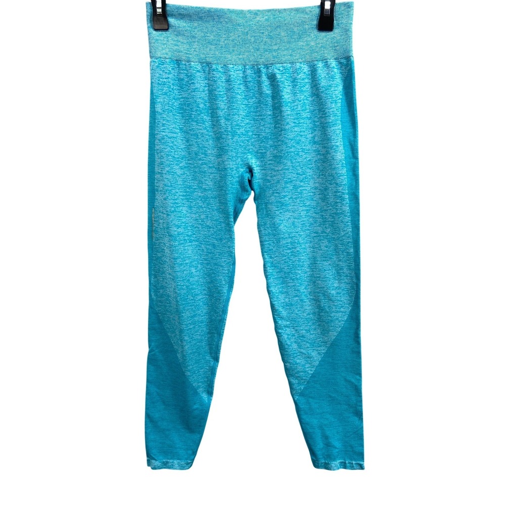 PINK Victoria's Secret Leggings Sz L Seamless High Rise Turquoise Blue Marl‎